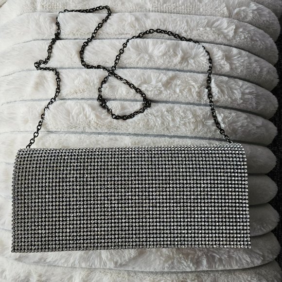 Crystal Rhinestone Evening Bag crossbody Glitter Party Clutch NWOT - Picture 10 of 14